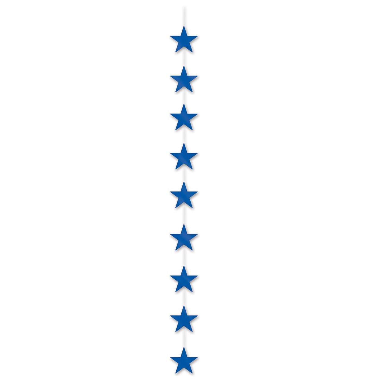 Beistle Club Pack of 12 Metallic Blue Star Stringer Hanging Party Decorations 6.5'